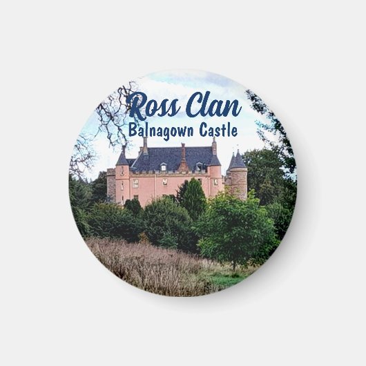 Trendy Scottish Ross Clan's Balnagown Castle Magneet (Voorkant)