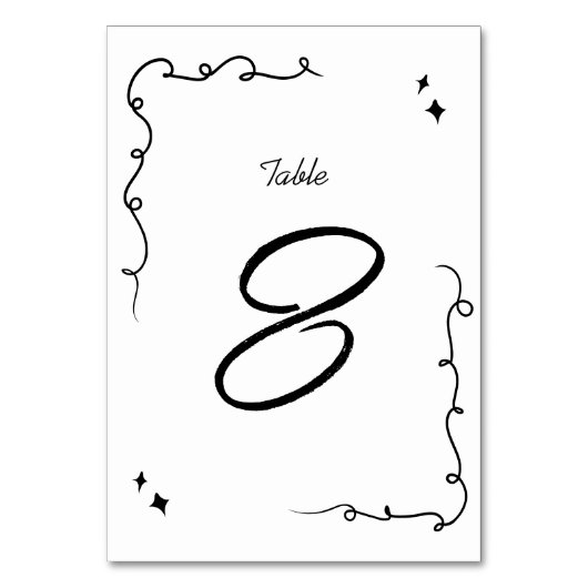 Trendy Scribble Doodle Script Wedding Kaart (Voorkant)