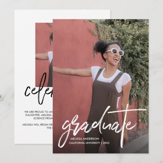 Trendy Script 2 Aankondiging van het Afstuderen va (Voorkant / Achterkant)