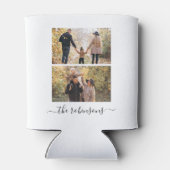 Trendy Script 2 Foto Collage gepersonaliseerd Blikjeskoeler (Achterkant)