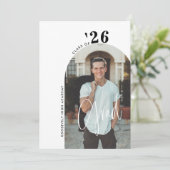 Trendy Script 2-Photo 2024 Afstudeerder Party Kaart (Staand voorkant)