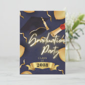 Trendy script | Aangepaste foto afstudeerfeest Kaart (Staand voorkant)