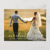 Trendy Script Adventure Begint Huwelijk Dank U Briefkaart (Voorkant)