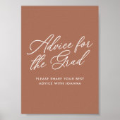Trendy Script Advies voor het Afstudeerder Sign Poster (Voorkant)