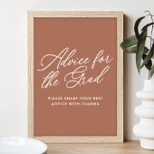 Trendy Script Advies voor het Afstudeerder Sign Poster