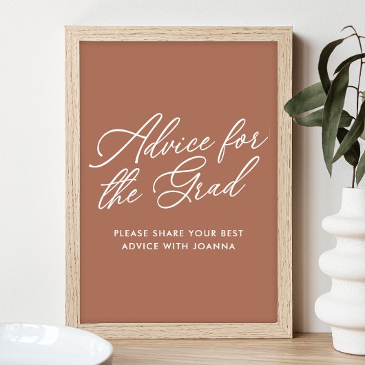 Trendy Script Advies voor het Afstudeerder Sign Poster