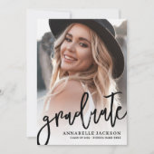 Trendy Script Afgestudeerd Eenvoudige Foto Afstude Kaart (Voorkant)
