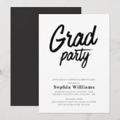 Trendy Script Afstudeerfeest Afstuderen Kaart (Voorkant / Achterkant)