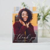 Trendy Script afstuderen Dank u fotokaart Bedankkaart (Staand voorkant)