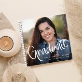 Trendy Script Afstuderen Foto Keepsake Gast Notitieboek