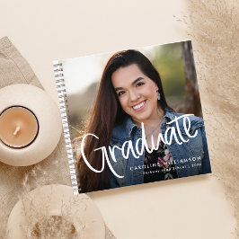 Trendy Script Afstuderen Foto Keepsake Gast Notitieboek
