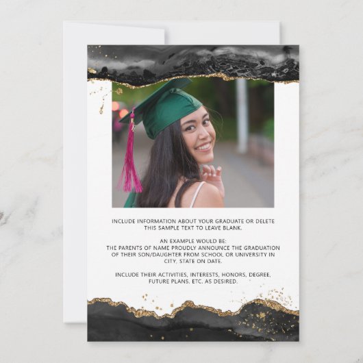 Trendy Script Arch Black Gold 2-foto's Aankondiging (Achterkant)