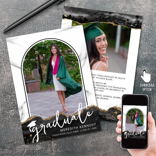 Trendy Script Arch Black Gold 2-foto's Aankondiging