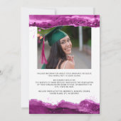 Trendy Script Arch Pink Magenta Glitter 2 Foto Aankondiging (Achterkant)