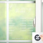 Trendy Script Business Opening Hours Transparent Raamsticker (Huis)