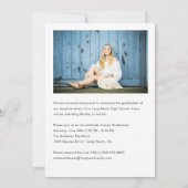 Trendy Script Calligraphy White Overlay Afstuderen Aankondiging (Achterkant)