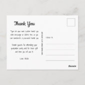 Trendy Script Dank u het Afstuderen van de Foto Briefkaart (Achterkant)