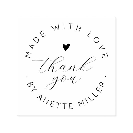 Trendy script Elegant Dank je gemaakt met liefde Zelfinktende Stempel (Design)