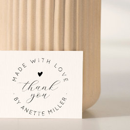 Trendy script Elegant Dank je gemaakt met liefde Zelfinktende Stempel
