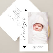 Trendy Script Elegant Photo Baby shower Bedankkaart