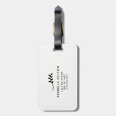 Trendy Script en Leaves | Bon Voyage Bagagelabel (Achterkant verticaal)