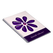 Trendy Script Font Jouw naam Paarse Flower Doodle Notitieboek (Rechterzijde)