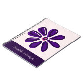 Trendy Script Font Jouw naam Paarse Flower Doodle Notitieboek (Linkerzijde)