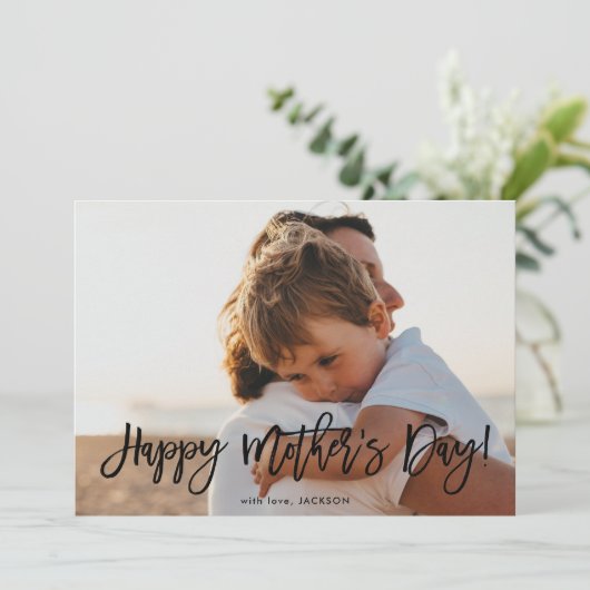 Trendy Script | Foto Moederdag Kaart (Staand voorkant)
