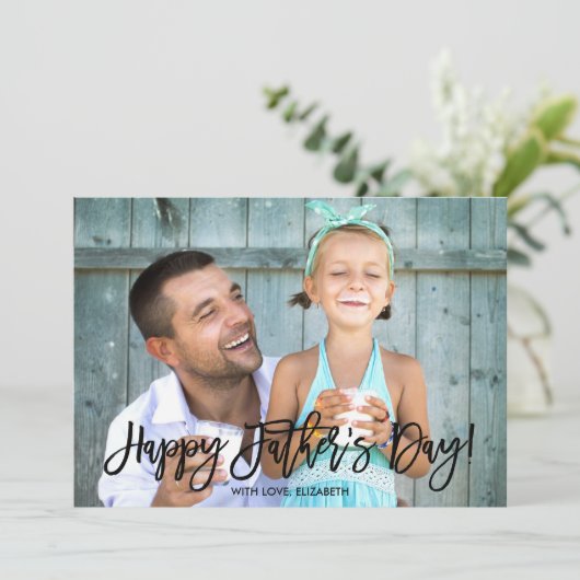 Trendy Script | Foto Vaderdag Kaart (Staand voorkant)