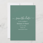 Trendy script Getting Married Eucalyptus Green Save The Date (Achterkant)