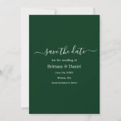 Trendy script Getting Married Forest Green Save The Date (Achterkant)