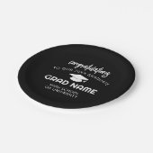 Trendy Script Graduation Party - Zwart Papieren Bordje (Gekanteld)