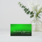 Trendy Script Green Background Visitekaartje (Staand voorkant)
