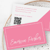 Trendy script influencer blogger roze profielkaart visitekaartje