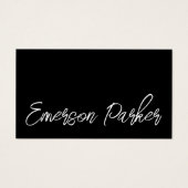 Trendy script influencer zwarte fotoprofielkaart visitekaartje (Voorkant)