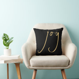 Trendy Script Joy Kerstmis Black Kussen