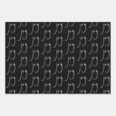 Trendy Script Joy Pattern Gold Black White Inpakpapier Vel (Voorkant 3)