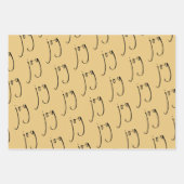 Trendy Script Joy Pattern Gold Black White Inpakpapier Vel (Voorkant 2)