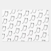 Trendy Script Joy Pattern Gold Black White Inpakpapier Vel (Voorkant)
