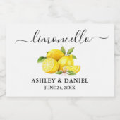 Trendy Script Lemons Limoncello Small Bottle Label Sparkling Wijnetiket (Enkel label)