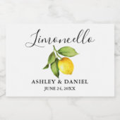 Trendy Script Limoncello Lemon Small Bottle Label Sparkling Wijnetiket (Enkel label)