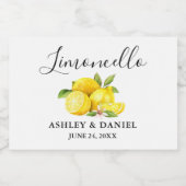 Trendy Script Limoncello Lemons Small Bottle Label Sparkling Wijnetiket (Enkel label)