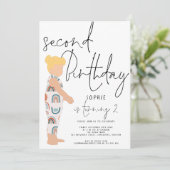 Trendy Script Meisje Blonde Rainbows 2e verjaardag Kaart (Staand voorkant)
