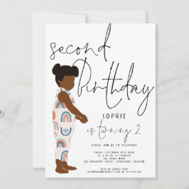 Trendy Script Meisje Donker Haar Regenbogen 2e ver Kaart