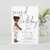 Trendy Script Meisje Donker Haar Regenbogen 2e ver Kaart (Staand voorkant)