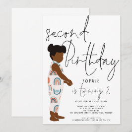 Trendy Script Meisje Donker Haar Regenbogen 2e ver Kaart