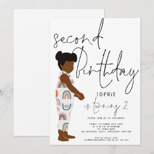 Trendy Script Meisje Donker Haar Regenbogen 2e ver Kaart