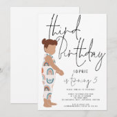 Trendy Script Meisje Rainbows Cool Kinder 3e verja Kaart (Voorkant / Achterkant)