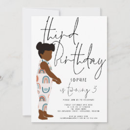 Trendy Script Meisje Rainbows Donker Haar 3e verja Kaart