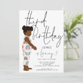 Trendy Script Meisje Rainbows Donker Haar 3e verja Kaart (Staand voorkant)